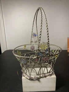 Twisted Wire Floral Basket. 11” - Picture 1 of 3