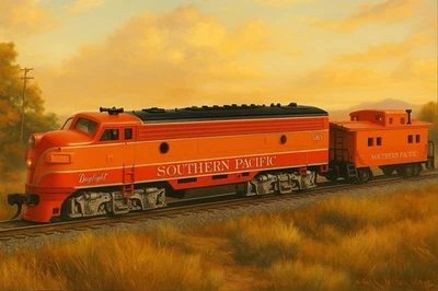 HO Life Like DLX 2 Pack S.Pacific F7A 6405 Daylight Diesel & Caboose TESTED! NIB - Image 1 of 4