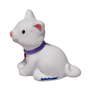 Fisher Price Little People Halsband weiße Katze Kätzchen rotes Herz lila RAR - Bild 1 von 6