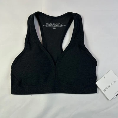 NWT BEYOND YOGA Spacedye Lift Your Spirits Bra in Soft Charcoal Grey Womens Sz S - Image 1 of 4