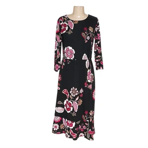 Talbots schwarz Blumen A-Linie Kleid-Größe 10P - Bild 1 von 3