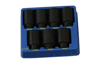 Genius Tools 7 Piece 1/2" Dr. Metric Deep Impact Socket Set (CR-Mo) - DI-407M - Bild 1 von 1