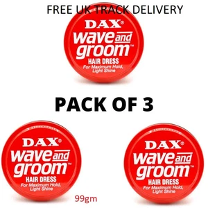 3 X DAX WAX RED WAVE AND GROOM PER LA MASSIMA TENUTA 99gm - FAST UK TRACK POST!!!!!!!! - Foto 1 di 1