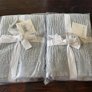 Serena & Lily Almonte Standard Pillow Sham-Blue Chambray/White *set of 2* - Picture 1 of 3