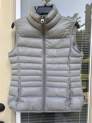 Chaleco acolchado Calvin Klein Premium plumón empaquetable gris cremallera completa bolsillos grunge S  Foto 1 de 4