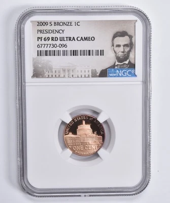2009-S Bronze PF69 RD Lincoln Cent Presidency NGC Special Lbl *7435 - Image 1 of 4