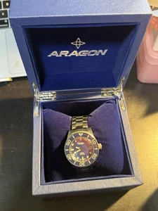 Aragon Divemaster Blue Dial Men's Swiss Automatic Watch A016 42mm - Picture 1 of 3