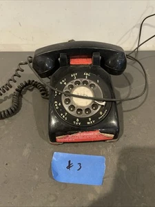 Vintage Black Desk Telephone Rotary Dial Parts Repair Untested #3 - Picture 1 of 13