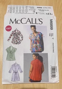 Brandneu ungeschnitten McCall’s Easy Shirt Top Bluse & Kleid Schnittmuster M6899 - Bild 1 von 3
