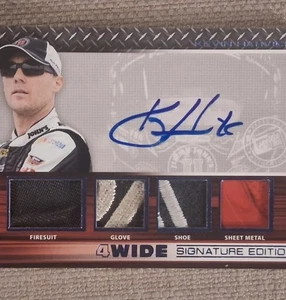 2014 Press Pass 4Wide Kevin Harvick Nascar Raced Used Firesuit Auto Card  #07/10 - Picture 1 of 6