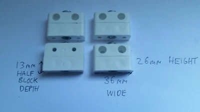 4 x White Knockdown Furniture Connector Modesty Jointing Block KD Fittings - Image 1 of 2