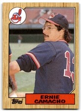 1987 Topps Baseball Cards Ernie Camacho Cleveland Indians #353