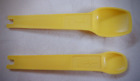 2 Tupperware Measuring Spoons Bright Yellow  1 teaspoon 1/4 teaspoon