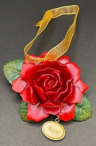 Danbury Mint Delicate Flower Collection Ornamento Rosa Rossa - Foto 1 di 5