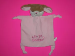 Happy Go Fluffy 11" Pink Tan My 1st Easter Bunny Coniglio Sonaglio Sicurezza Lovey - Foto 1 di 4