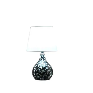12" Black Table Lamp With White Globe Shade - Picture 1 of 5