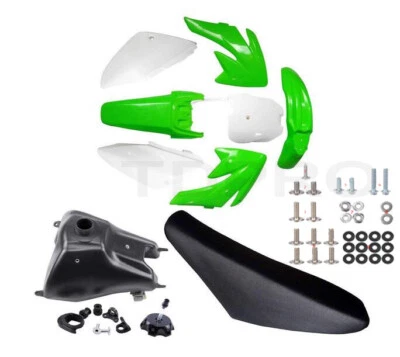 Guardabarros de plástico y tanque de combustible y asiento y pernos para moto Honda CRF70 CRF70F Dirt Pit Foto 1 de 4