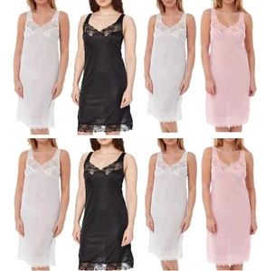 Ladies Marlon Satin Chemise Full Slip Nightdress Sleeveless Nightie Size 10-32 - Picture 1 of 10