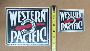 Pair of Western Pacific Feather River Railroad Stickers Railflags Decals - Picture 1 of 4