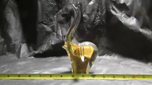 Estilo Murano Vidrio Artístico Elefante Marrón Tonos Oro Polvo Soplado a Mano  - Imagen 1 de 11