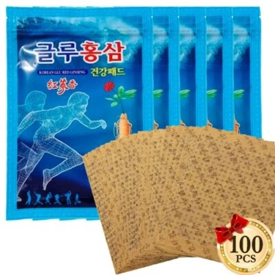 Korean Glu Red Ginseng Patch 100 Sheets Power Strip Wrist Knee Shoulder Elbow - Image 1 of 4