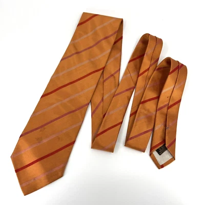 Corbata Bugatchi Uomo Para Hombre Camisa Naranja Corbata Seda Diseñador Italia Rayas Foto 1 de 4