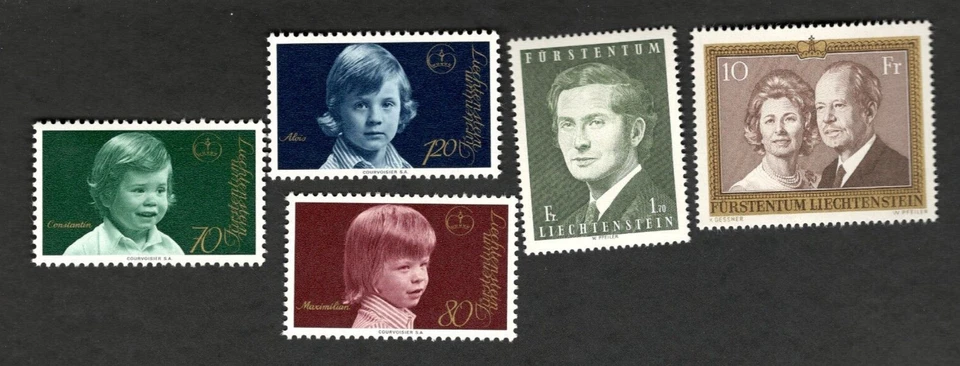 1974 Liechtenstein Sc #553-57 Royalty Portraits - 6 MNH postage stamps Cv $12 - Image 1 of 1