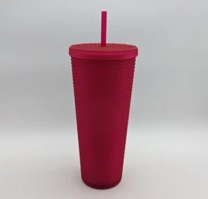 Starbucks Diamond Studded Soft Touch Tumbler Summer 2021 24 oz. Neon Pink - Picture 1 of 8