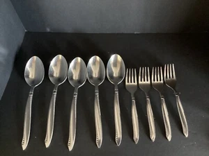 Vintage Armack Japan MCM Stainless Steel. 5- Place spoons & 4-Salad Forks - Picture 1 of 19