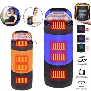 210CM Schlafsack Camping Schlafsack Feldbett Outdoor Zelt Camping USB Heizung - Bild 1 von 17