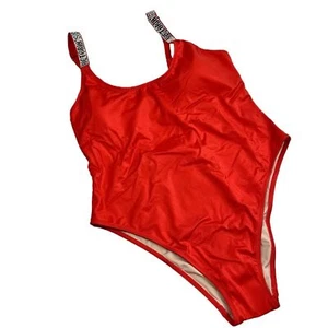 Neu mit Etikett Victoria's Secret Vardia einteiliger Badeanzug Glanzträger ROT Large - Bild 1 von 8