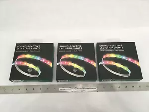 (3) NEW Sound Reactive 1-Meter LED Strip Lights - Color Changing - USB Powered - Picture 1 of 6
