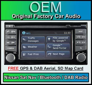 Nissan Juke navegación por satélite estéreo para automóvil, radio DAB +, reproductor de CD LCN2 Connect Bluetooth - Imagen 1 de 7
