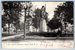 1905 ASBURY PARK NEW JERSEY LIBERTY MONUMENT ROTOGRAPH POSTCARD A6423 - Picture 1 of 2