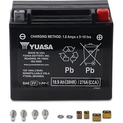 Yuasa AGM Maintenance-Free VRLA Battery for PWC YTX20L YUAM420BS - Image 1 of 4