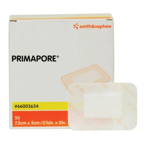 50 x SMITH & NEPHEW PRIMAPORE 7.2CM x 5CM ADHESIVE WOUND DRESSING - Picture 1 of 3