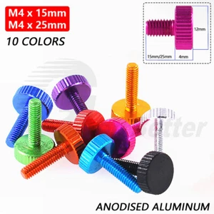 M4 Flat Knurled Thumb Screw 15mm 25mm Hand Grip Bolts Aluminum Anodised 10 Color - Picture 1 of 10