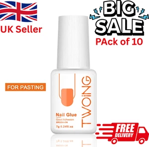 7g Nail Glue for Acrylic, Press-On & Fake Nails Pack of 10, Lasting Adhesion UK - Picture 1 of 7