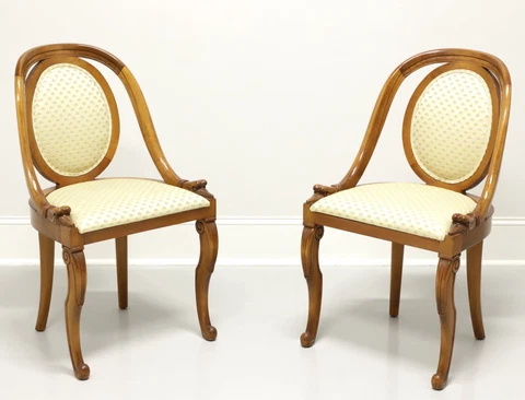 1920's French Art Deco Goosehead Dining Chairs - Pair D Cover