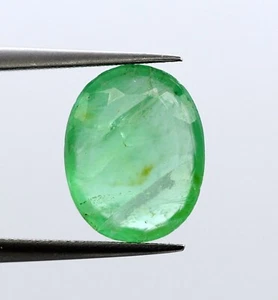4.02 Ct Untreated Natural Green Emerald Zambia Loose Oval Cut Certified Gemstone - Picture 1 of 11
