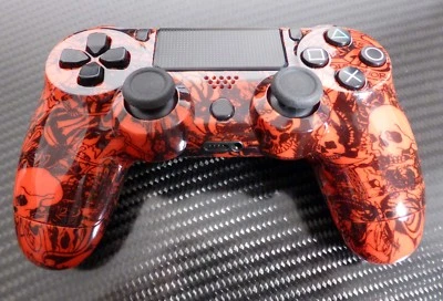Controller Gehäuse Austauschgehäuse Modding Skull Totenkopf rot/schwarz für PS4 - Bild 1 von 4