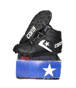NOS Vtg 90s Converse Cons Diamond Demon Hi Softball Cleats Black M 5 Womens 6.5 - Picture 1 of 7