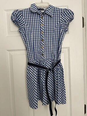 Hartstrings Girl’s Blue White Checked Dress Size 8 - Image 1 of 4