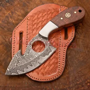 6" COW BOY GUT HOOK SKINNER, DAMASCUS STEEL , TACTICAL, SURVIVAL, HUNTING O-171 - Picture 1 of 8