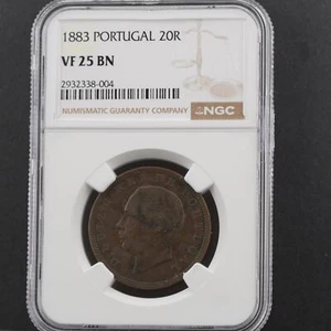 1883 Portugal 20R VF 25 NGC Free Shipping!!!! - Picture 1 of 2
