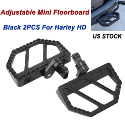 Adjustable Mini Floorboards Foot Pegs Footrest Riot For Harley Sportster Touring - Imagem 1 de 4