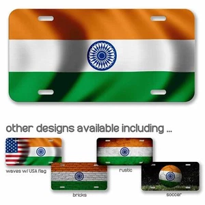 High Grade Aluminum License Plate - Flag of India (Indian) - Many Options - Picture 1 of 10