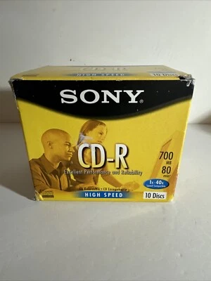 NEW SEALED Sony CD-R 80 Minute 700 MB 48X in Slim Jewel Case (10-Pack) - Image 1 of 3