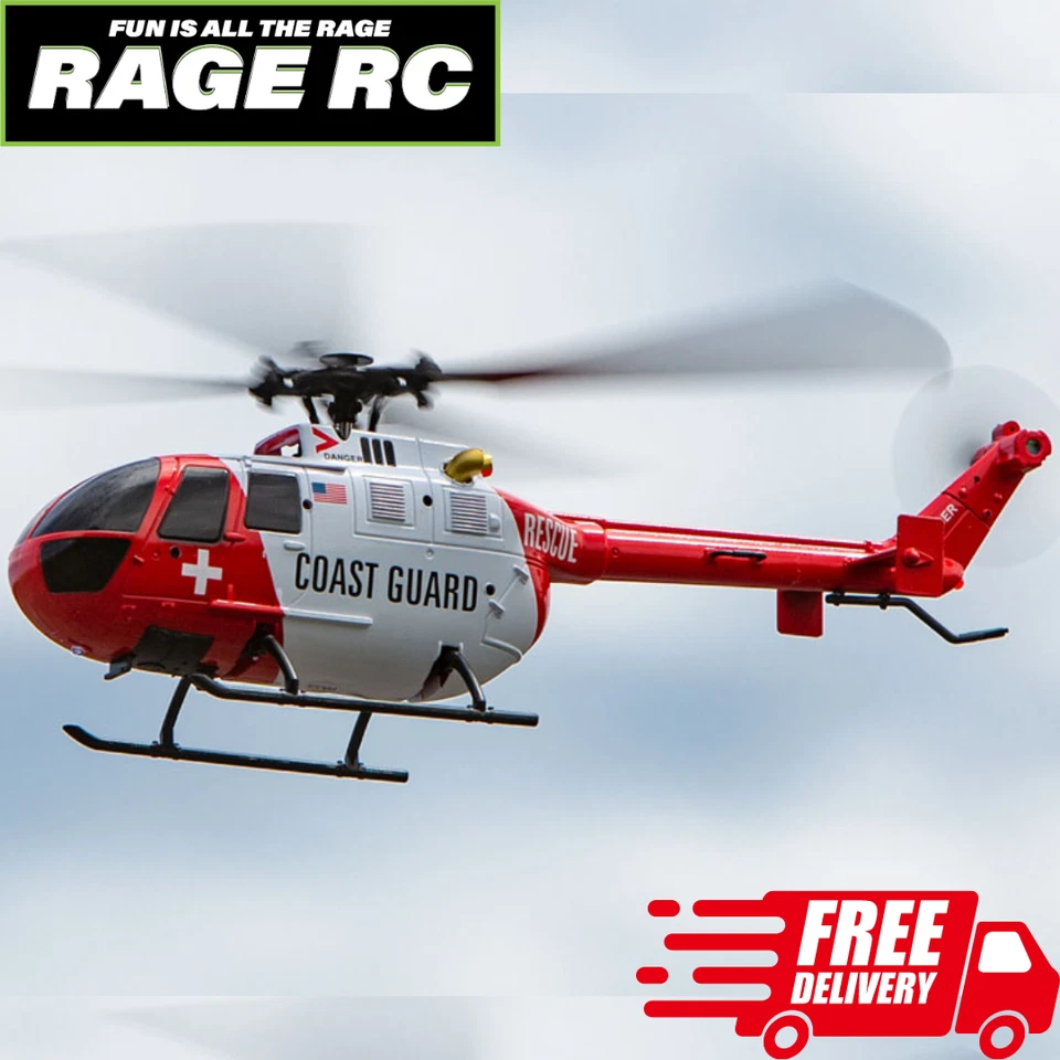 Rage RC Hero-Copter Helicopter 4-Blade RTF Coast Guard Stability Ready to Fly - Image 1 of 2