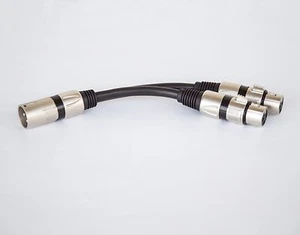 XLR Male to 2 Dual XLR Female, Professional Audio Splitter Y Adaptor Cable - Bild 1 von 4
